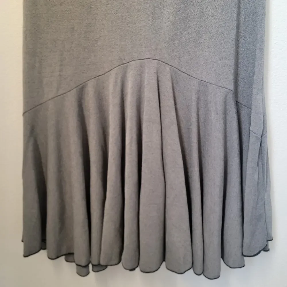 Vintage Y2K Made in USA Grey Maxi‎ Flowy Tiered Skirt XL Witchy Grunge Emo Fairy